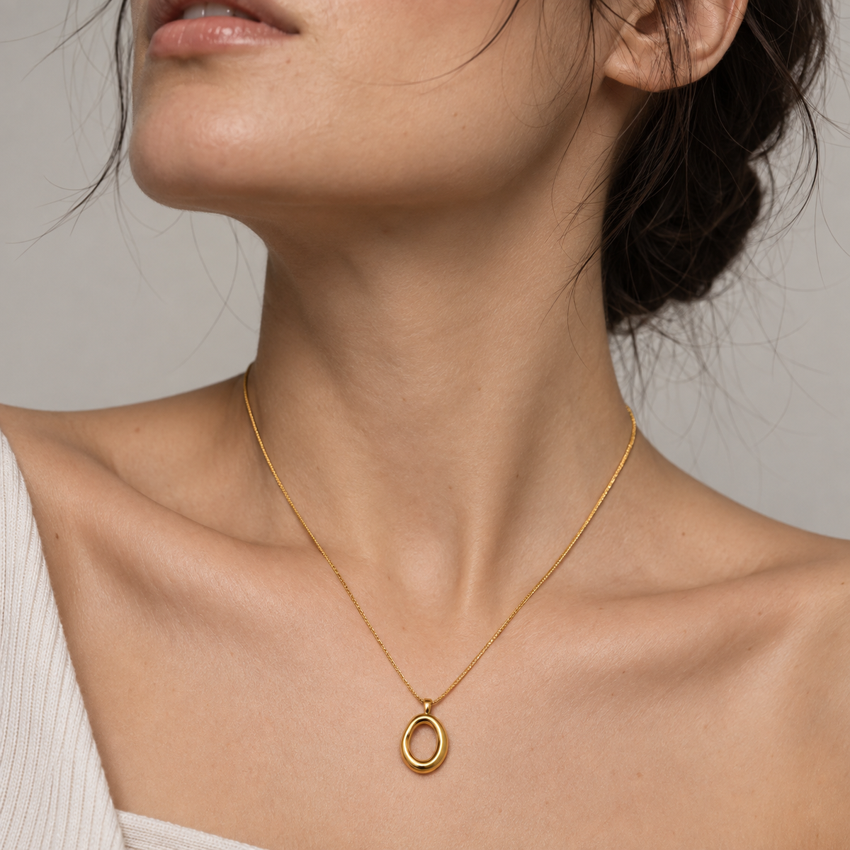 Halo Pendant 18K Gold Plated Necklace