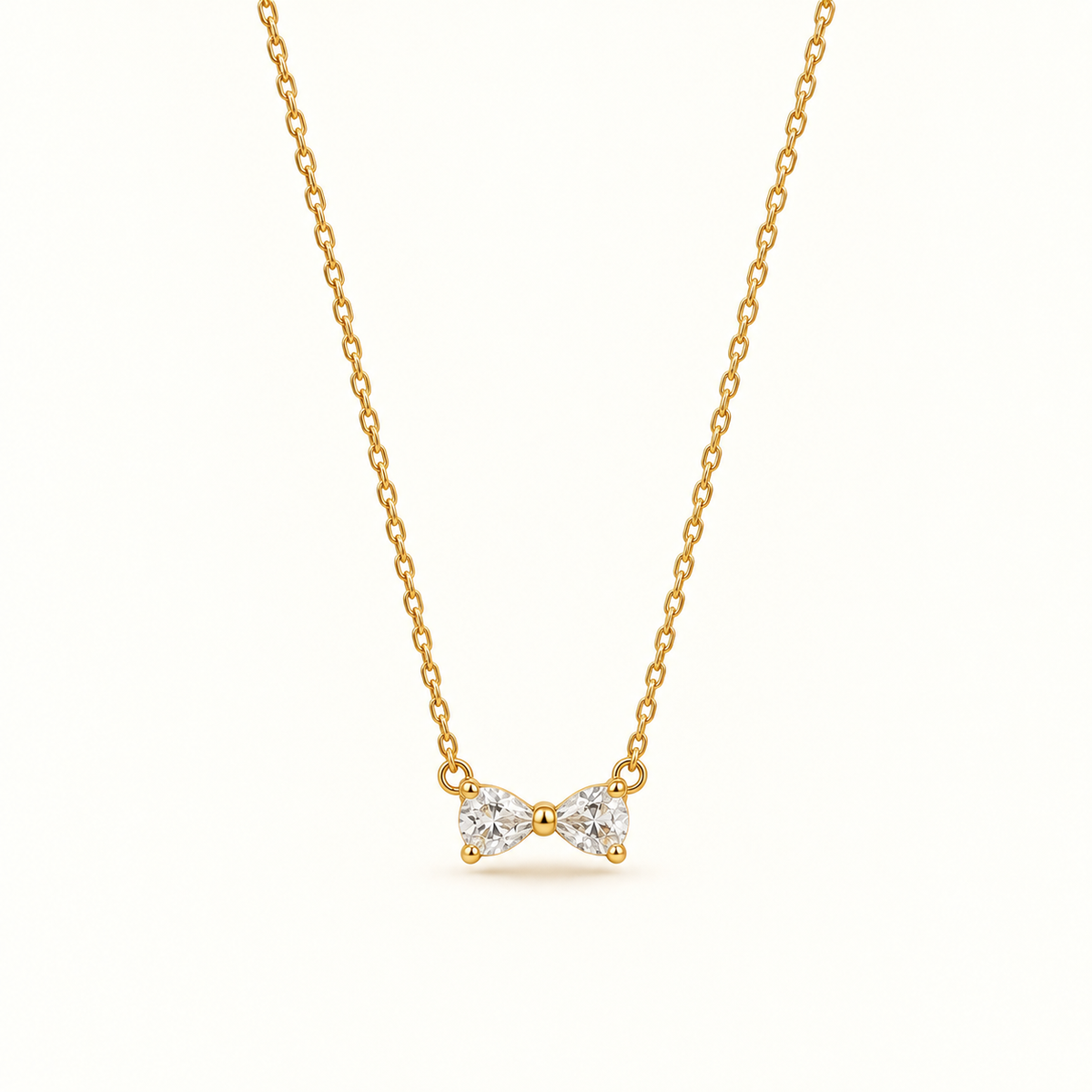 Dainty Bow 18K Gold Plated Necklace 🎀