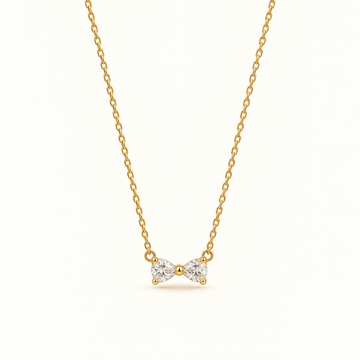 Dainty Bow 18K Gold Plated Necklace 🎀
