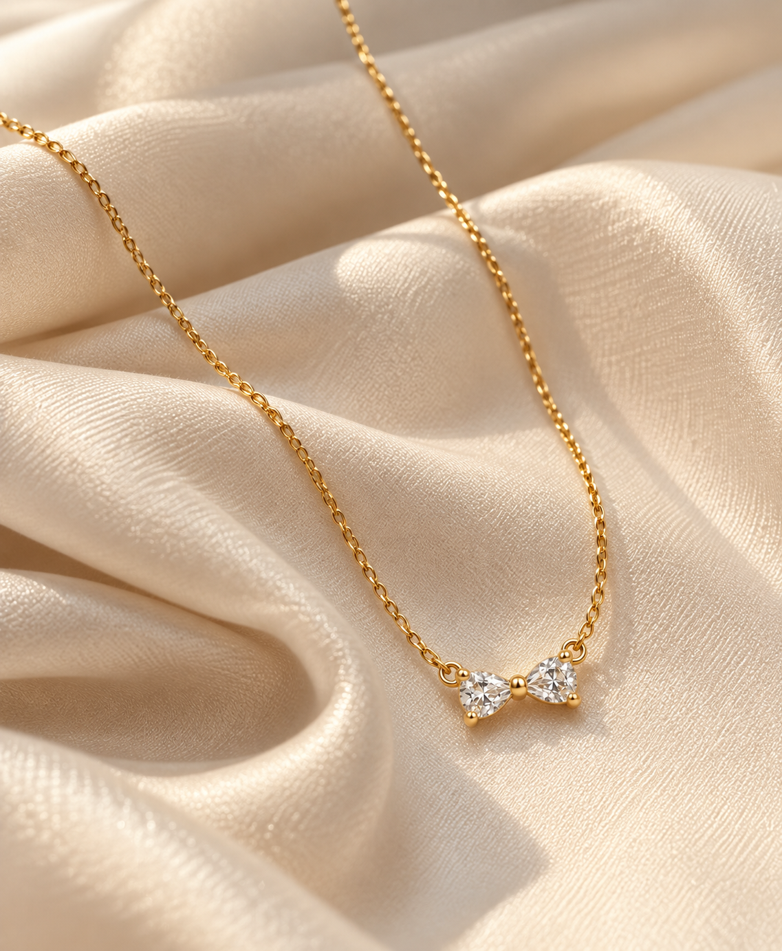Dainty Bow 18K Gold Plated Necklace 🎀