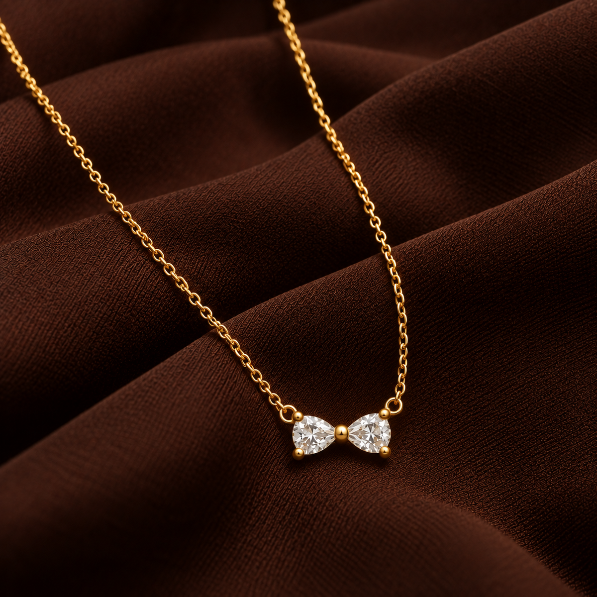 Dainty Bow 18K Gold Plated Necklace 🎀