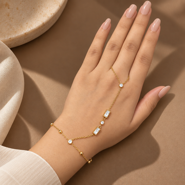 Crystal Chain Hand Harness 18K Gold Plated Bracelet