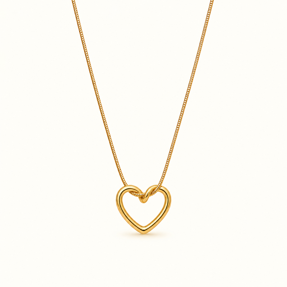 Gold Heart Shaped Necklace | 18K Gold Plated Heart Pendant Necklace for Women